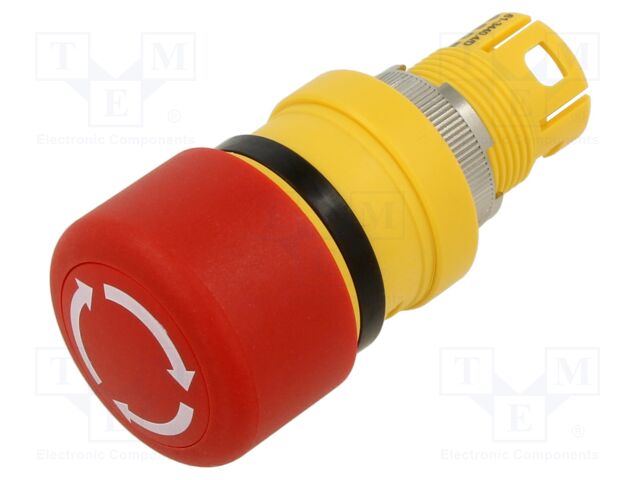 Switch: emergency stop; Stabl.pos: 2; 16mm; red; Illumin: none