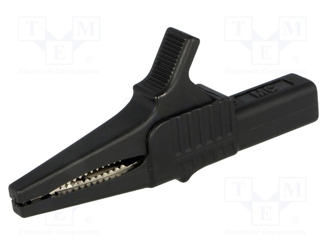 Crocodile clip; 32A; 1kVDC; black; Grip capac: max.20mm