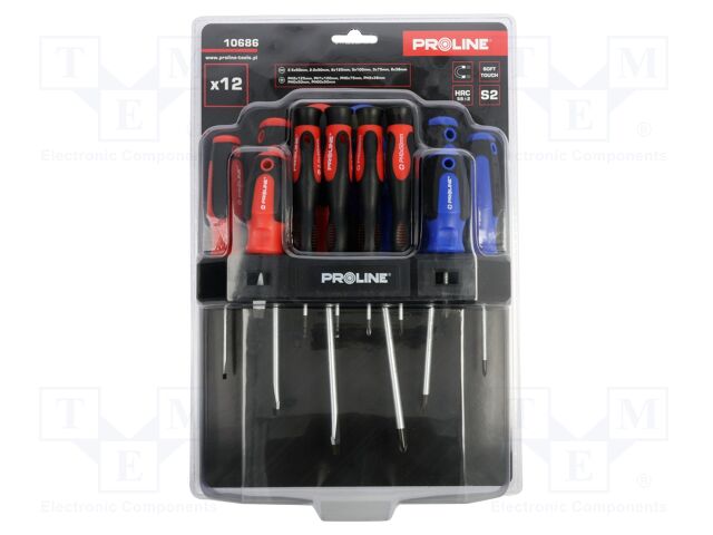 Screwdriver: universal-set; Phillips,slot; SOFT-TOUCH; magnetic