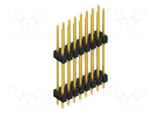 Connector: pin strips; pin header; male; PIN: 16; 2.54mm; THT; 2x8