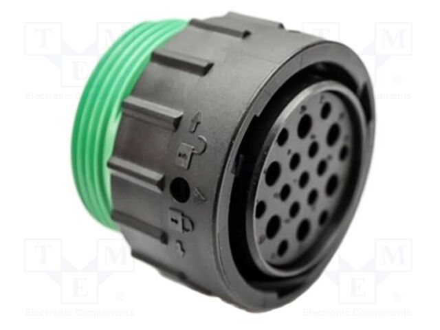 Connector: circular; plug; 25A; 250V; PIN: 19; IP67; straight; black