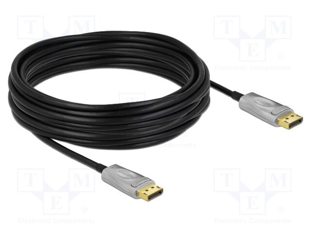 Cable; DisplayPort plug,both sides; LSZH; Len: 10m; black; silver