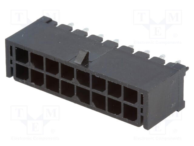 Socket; wire-board; male; MF30; 3mm; PIN: 16; THT; PCB snap; 5A; 10mΩ