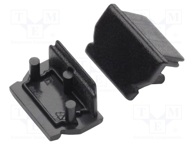 Cap for LED profiles; black; ABS; Application: UNI12; V: GEN2