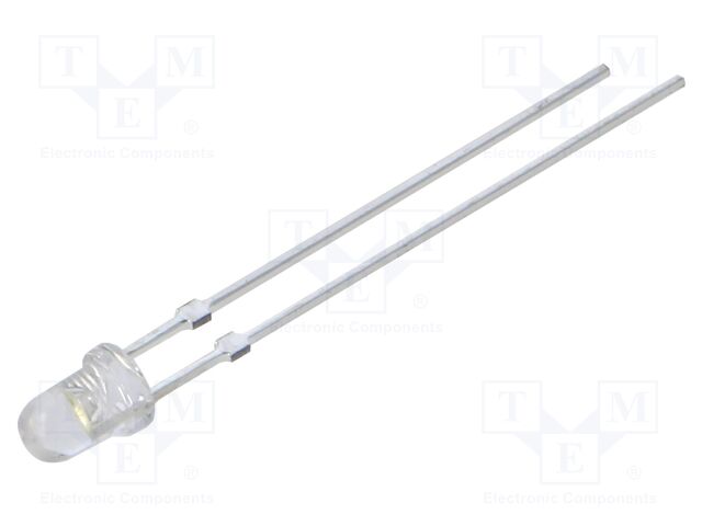 LED; 3mm; white warm; 18000÷22000mcd; 30°; Front: convex; -30÷85°C