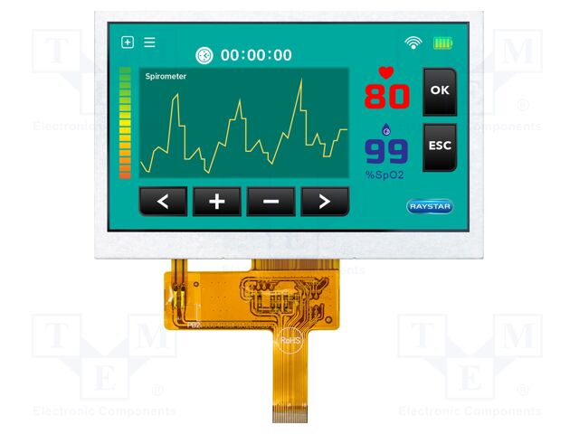 Display: TFT; 4.3"; 480x272; Illumin: LED; Dim: 105.5x67.2x2.95mm