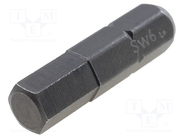 Screwdriver bit; Allen hex key; HEX 6mm; Overall len: 25mm