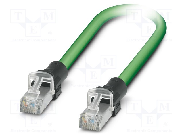 Patch cord; SF/UTP; 5; stranded; Cu,tinned; PVC; green; 3m; 22AWG