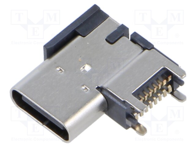 Socket; USB C; SMT; PIN: 16; side,angled 90°; top board mount; 5A