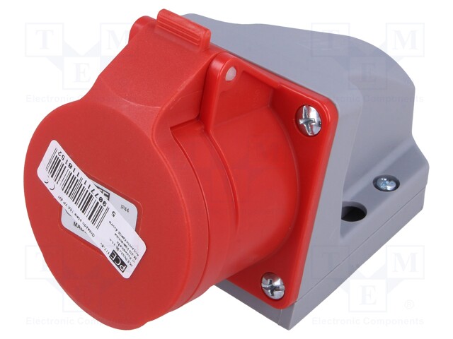 Connector: AC supply 3-phase; socket; female; 16A; 400VAC; PIN: 7