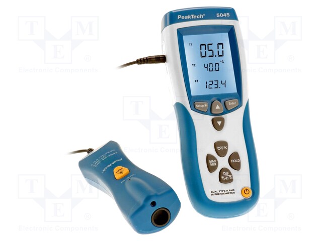 Infrared thermometer; LCD 3,75 digit,with a backlit; -30÷550°C