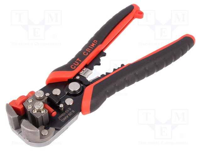 Multifunction wire stripper and crimp tool; Wire: round,flat