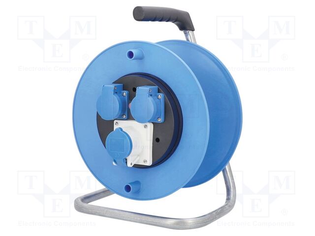Cable reel; with socket,with brake,with flap,rolled; Sockets: 3
