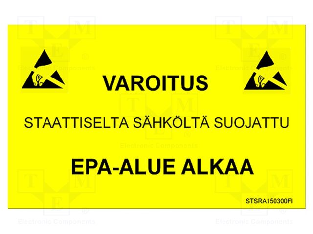 Information board; ESD,self-adhesive; 300x150mm; black,yellow