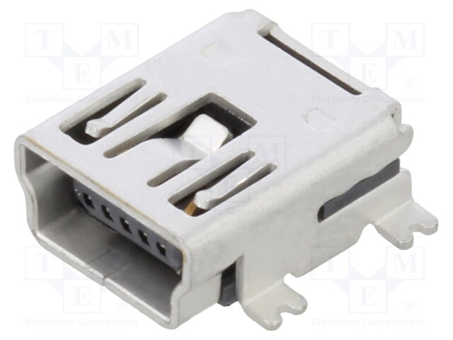 Socket; USB B mini; SMT; PIN: 5; horizontal; USB 2.0; 1A