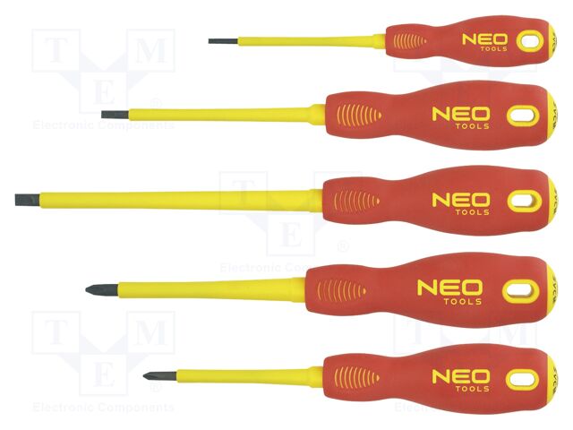 Kit: screwdrivers; insulated; Phillips,slot; 1kVAC; 5pcs.