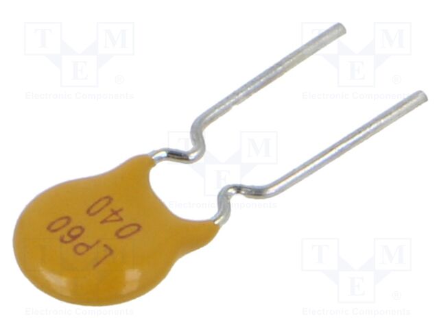 Fuse: PTC polymer; 400mA; Imax: 40A; THT; Iswitch.max: 2A