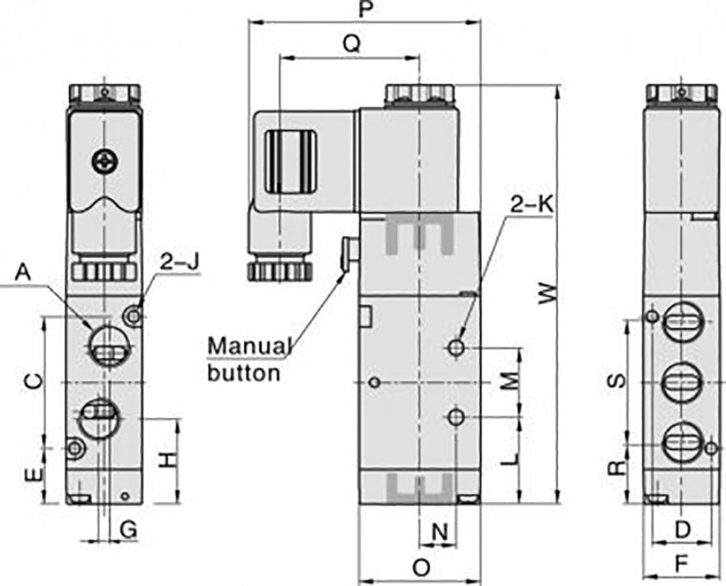 Electromagnetic valve; 1.5÷8bar; 5/2; Thread: G 3/8"; 2250l/min