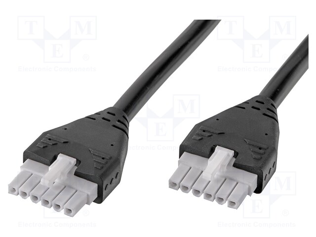 Cable: Mini-Fit Jr.- Mini-Fit Jr; female; PIN: 6; Len: 2m; tinned