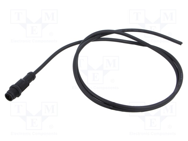 Connector: M12; plug; male; straight; Plating: gold-plated; cables