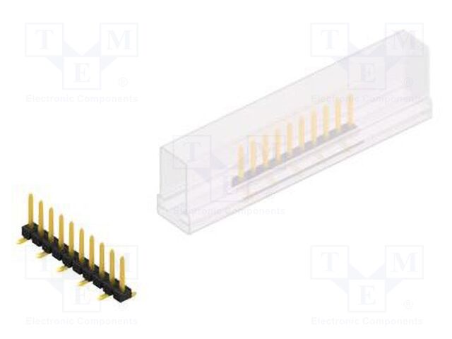 Connector: pin strips; pin header; male; PIN: 10; 2.54mm; SMT; 1x10