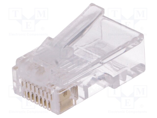 Plug; RJ45; PIN: 8; Contacts: phosphor bronze; gold-plated; UL94V-2