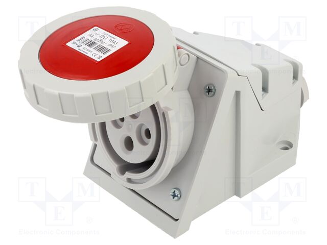 Connector: AC supply 3-phase; socket; female; 16A; 400VAC; IP67