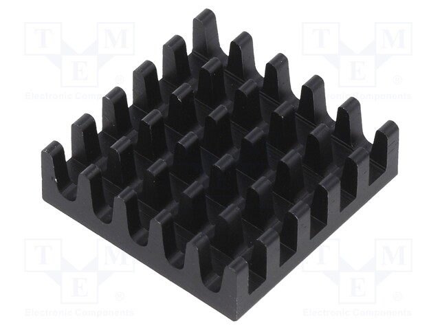 Heatsink: extruded; grilled; BGA; black; L: 21mm; W: 21mm; H: 6.6mm