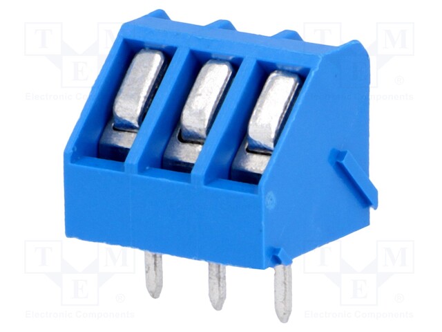 PCB terminal block; angled 45°; 5mm; ways: 3; on PCBs; 2.5mm2; 16A