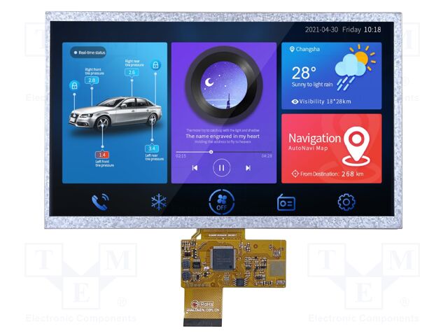 Display: TFT; 10.1"; 1024x600; Illumin: LED; 16MBFLASH; RGB; 50pin