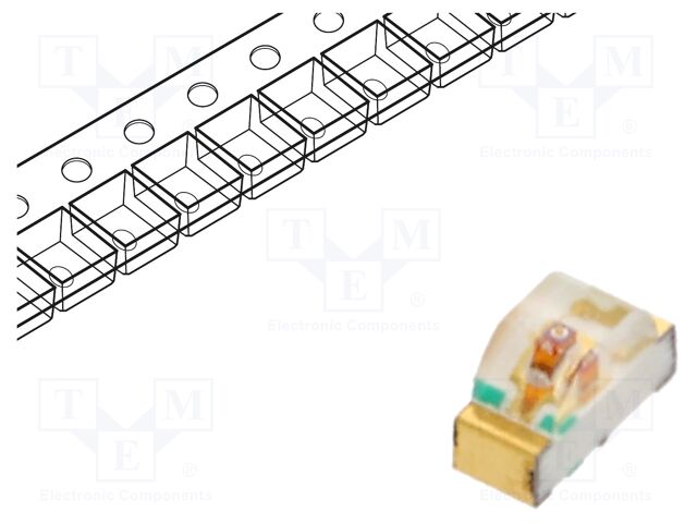 LED; SMD; red; 2.8÷10mcd; 1.6x0.6x1mm; 130°; 2.1÷2.6V; 20mA; 52mW
