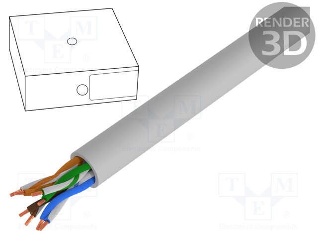 Wire; U/UTP; 6; stranded; CCA; PVC; grey; 305m