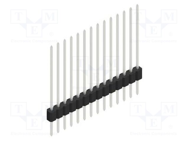 Connector: pin strips; pin header; male; PIN: 14; 1.27mm; THT; 1x14