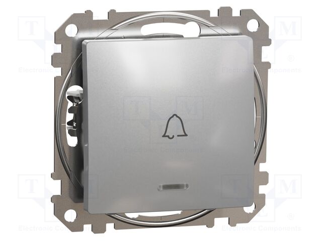 Momentary switch; Poles: 1; 250VAC; IP20; aluminium; monostable