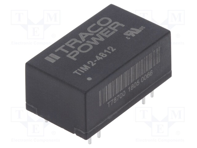 Converter: DC/DC; 2W; Uin: 36÷75V; 12VDC; Iout: 167mA; DIP16; 7g