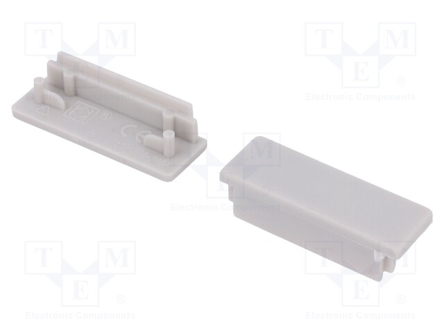 Cap for LED profiles; grey; ABS; Application: WIDE24