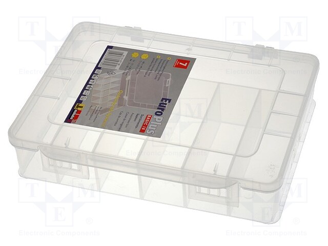 Container: compartment box; 180x149x40mm; white; polypropylene