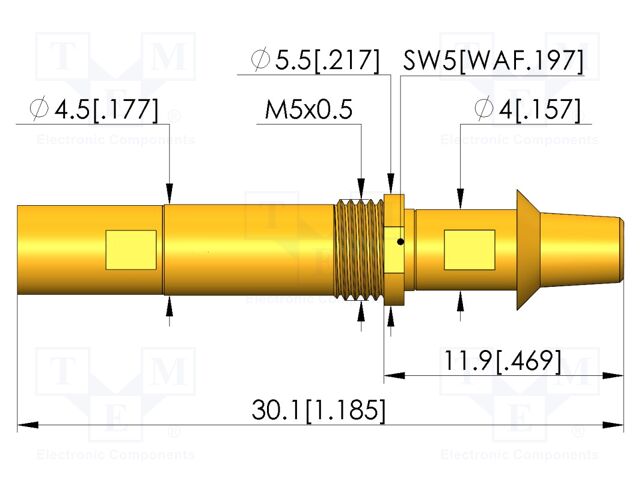 Test needle; screw-in