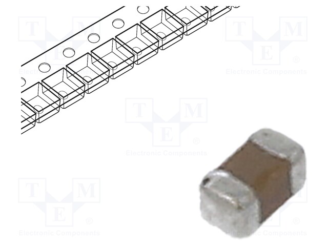 Capacitor: ceramic; 1nF; 50VDC; X7R; ±10%; SMD; 0402