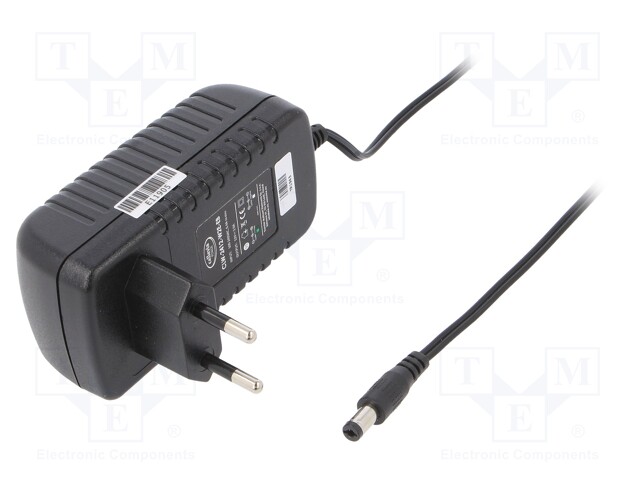 Power supply: switched-mode; 12VDC; 2A; Out: 5,5/2,1; 24W; Plug: EU