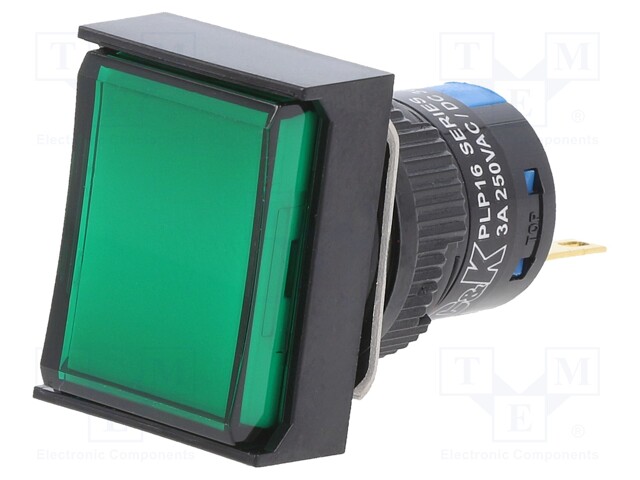 Switch: push-button; Pos: 2; 5A/250VAC; ON-(ON); green; IP65