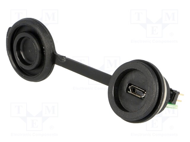 USB B micro; 1310; for panel mounting,rear side nut; USB 2.0
