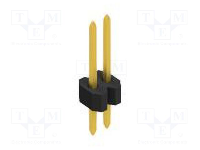 Connector: pin strips; pin header; male; PIN: 2; 1.27mm; THT; 1x2