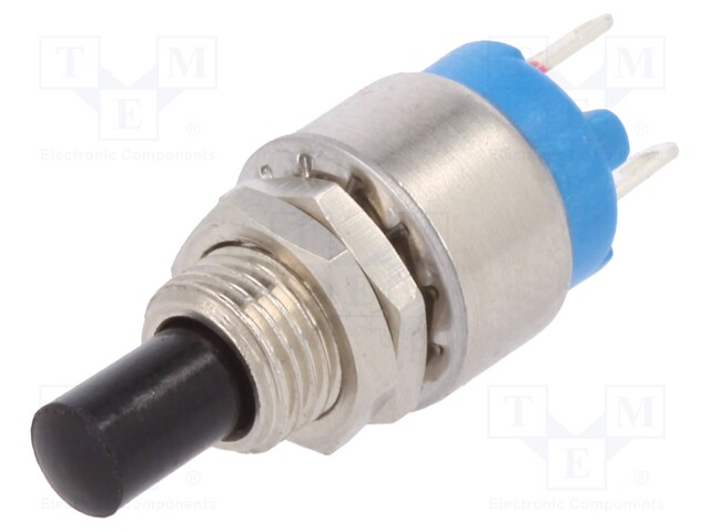 Switch: push-button; Pos: 2; SPST-NO; 0.6A/125VAC; 1A/30VDC; black