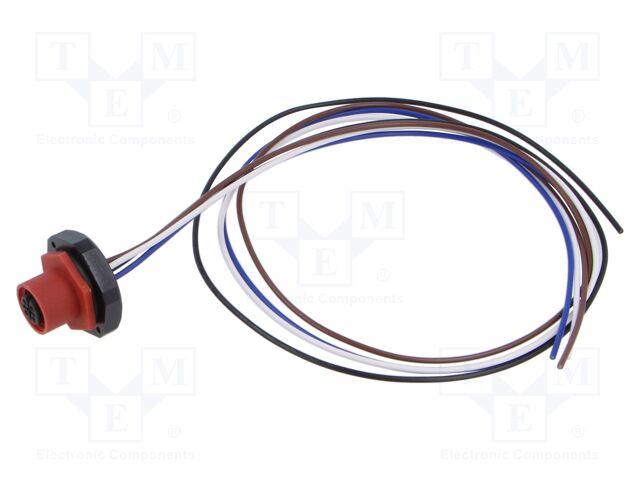 Connector: M12; socket; male; straight; with lead; PIN: 4; 0.34mm2