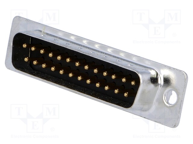 D-Sub; PIN: 25; socket; male; straight; THT; gold-plated
