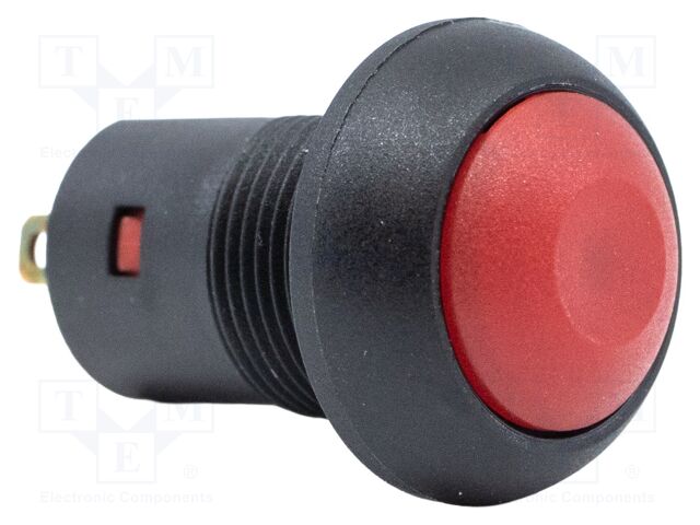 Switch: push-button; Pos: 2; SPST-NO; 0.1A/24VDC; red; Illumin: none