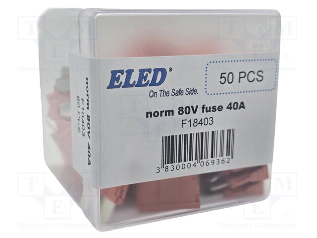 Fuse: fuse; 40A; 80VDC; automotive; 19mm; 19x5.1x20mm