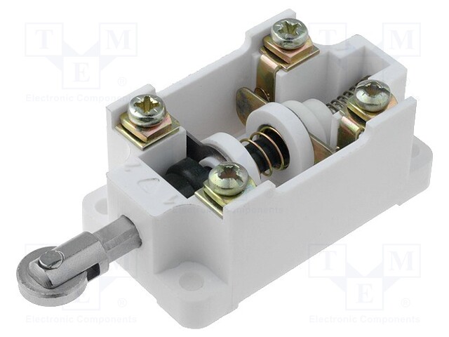 Limit switch; pusher with parallel roller; NO + NC; 16A; IP00