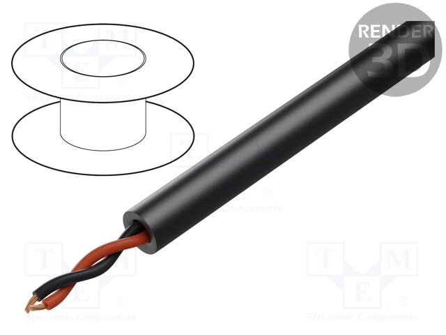 Wire: loudspeaker cable; 2x13AWG; stranded; OFC; black; unshielded